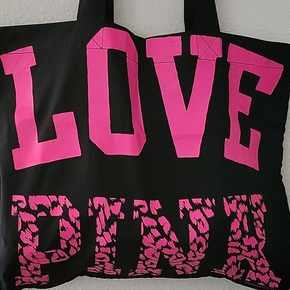 Pink.. hot pink and black leopard  print tote bag - Picture 2 of 5